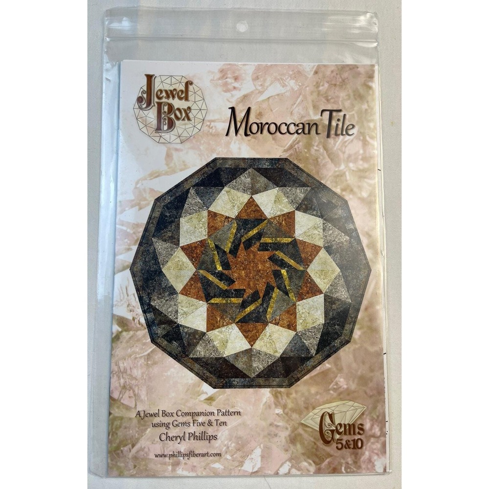 Jewel Box‎ Moroccan Tile Quilting Pattern Finished Size 45"x47" Cheryl Phillips